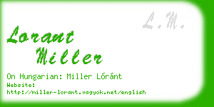 lorant miller business card
