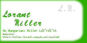 lorant miller business card